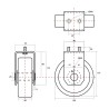 Wheel 125mm Nylon. 2 Studs