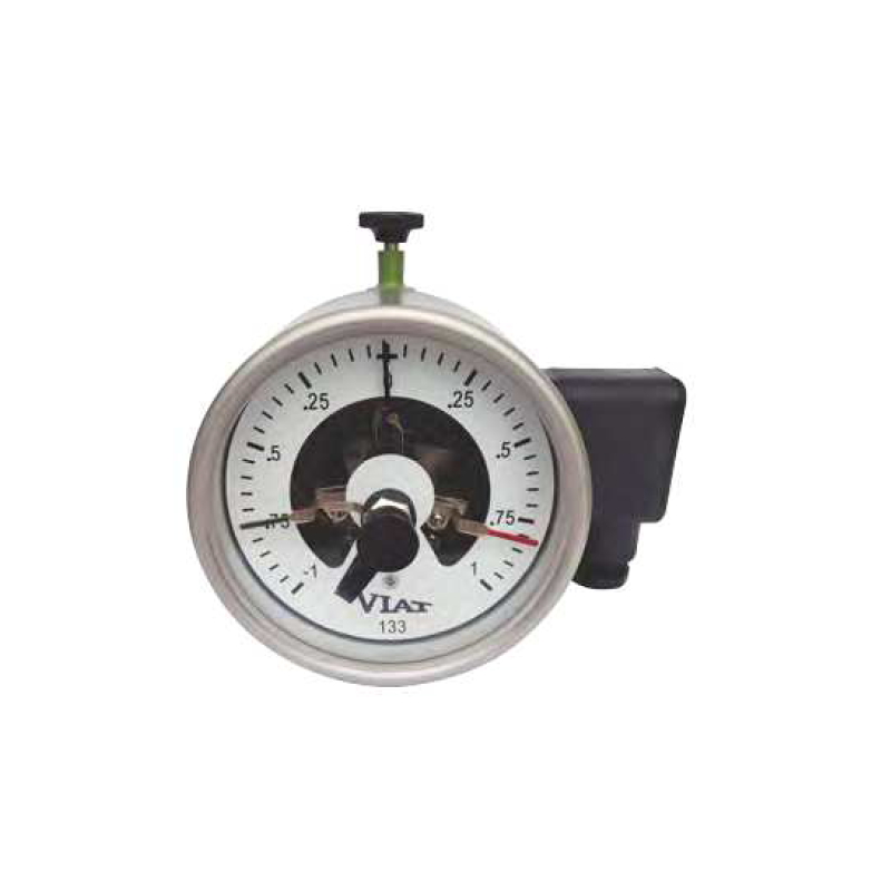 Pressure Vacuum Gauge with contacts. Horizontal Mounted