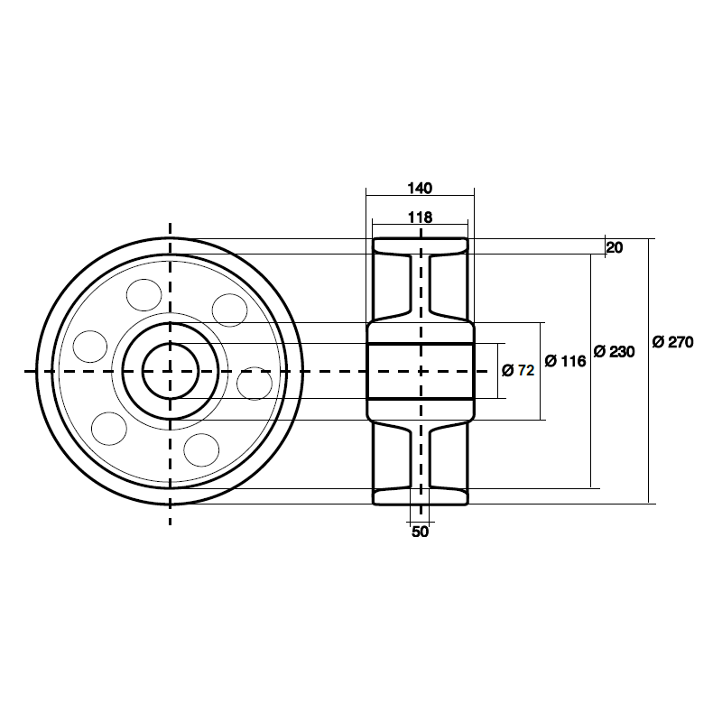 Wheel 270mm Iron.